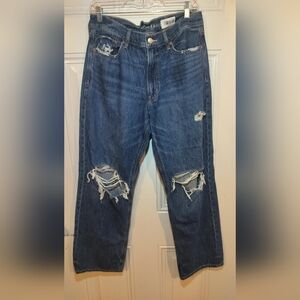 American Eagle Women’s Jeans Size 8 Straight Leg Comfort Stretch Ripped Distress